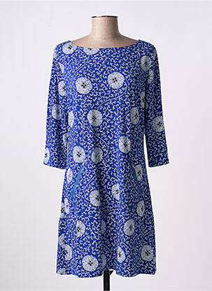 Robe courte manches 3/4 manches 3/4 bleu VEGAS femme