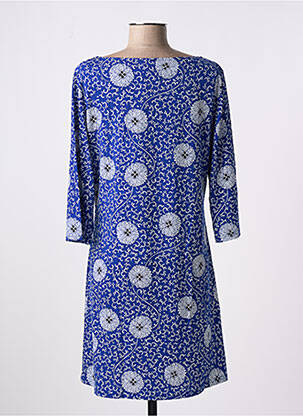 Robe courte manches 3/4 manches 3/4 bleu VEGAS femme