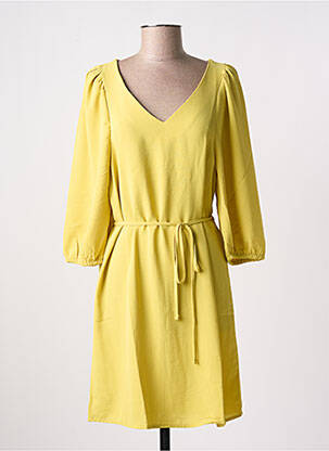 Robe mi-longue manches 3/4 manches 3/4 jaune JDY femme