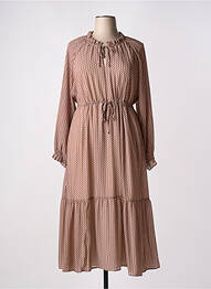 Robe longue manches longues manches longues marron C'EST BEAU LA VIE femme