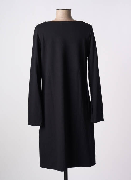 Robe mi-longue manches longues manches longues noir MALOKA femme