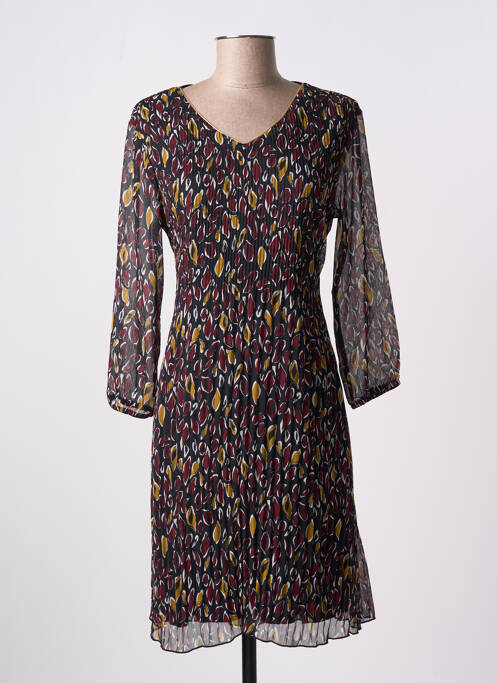 Robe mi-longue manches 3/4 manches 3/4 noir GRIFFON femme