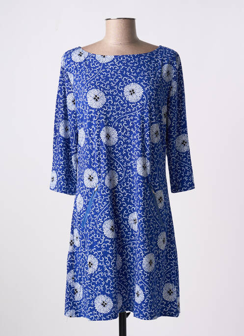 Robe courte manches 3/4 manches 3/4 bleu VEGAS femme