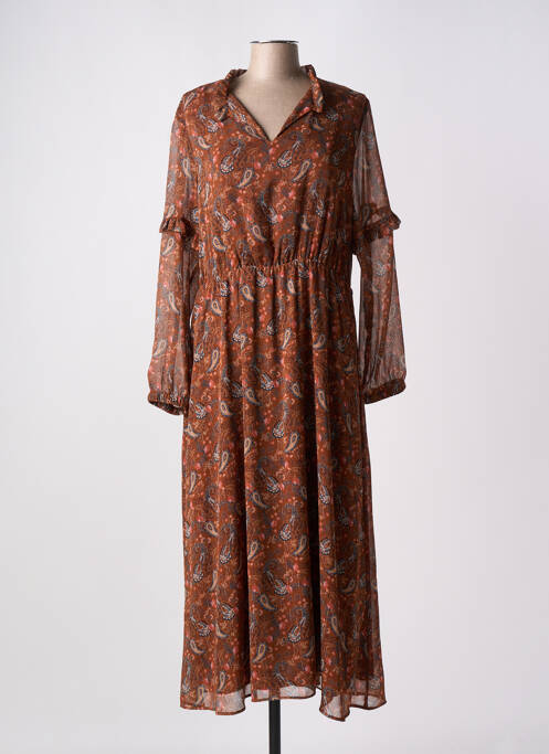 Robe longue marron C'EST BEAU LA VIE pour femme