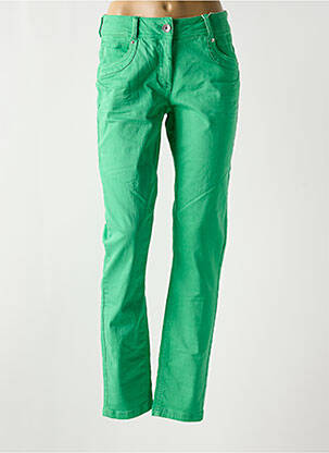 Jeans coupe slim stretch taille normale vert CECIL femme