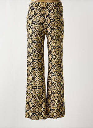 Pantalon flare fermeture zippée sous rabat avec crochet taille normale beige LOLA ESPELETA femme