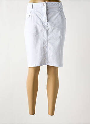 Jupe mi-longue coupe droite blanc CECIL femme