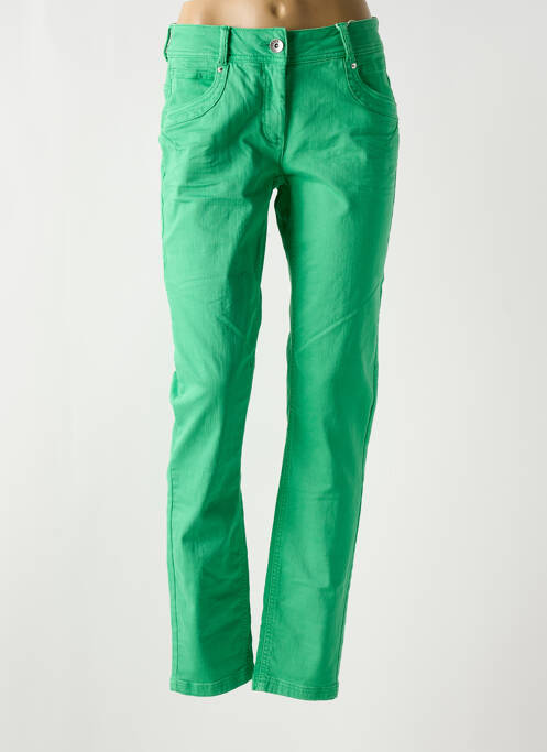 Jeans coupe slim vert CECIL pour femme