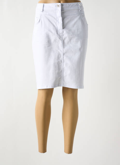 Jupe mi-longue blanc CECIL pour femme