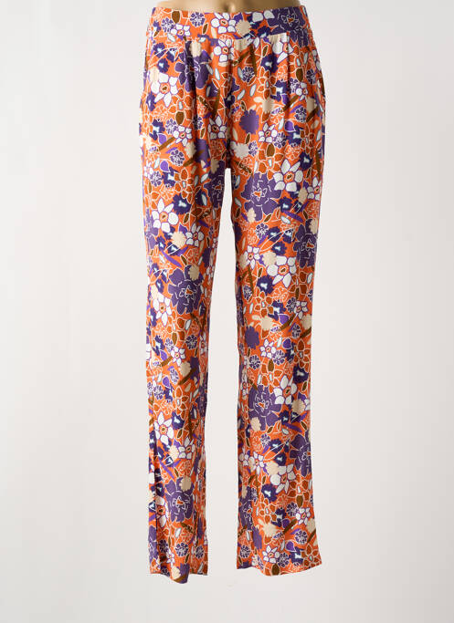 Pantalon droit orange MERCI BONSOIR pour femme