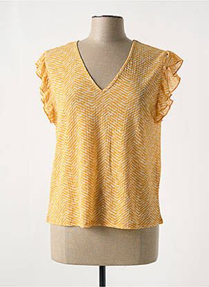 Top imprimé fantaisie sans manche jaune JDY femme
