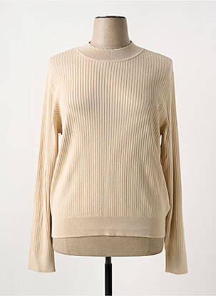 Pull resserrée sur le bas manches longues beige C'EST BEAU LA VIE femme