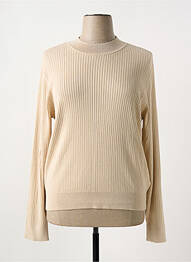 Pull col rond manches longues beige C'EST BEAU LA VIE femme