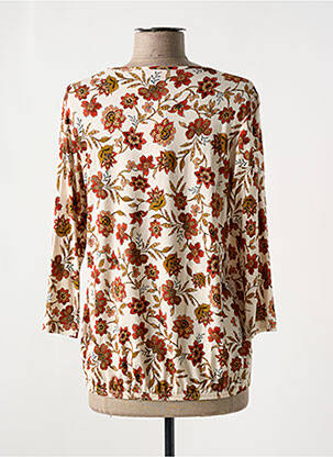 Top col rond manches 3/4 beige GRIFFON femme