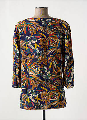 Top coupe fluide manches 3/4 marron GRIFFON femme