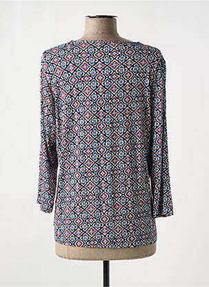 Top imprimé fantaisie manches 3/4 bleu GRIFFON femme