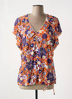 Blouse imprimé fleurs sans manche orange MERI & ESCA femme