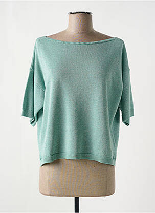 Pull col rond manches courtes vert LOLA ESPELETA femme