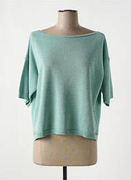 Pull col rond manches courtes vert LOLA ESPELETA femme