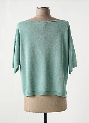Pull col rond manches courtes vert LOLA ESPELETA femme