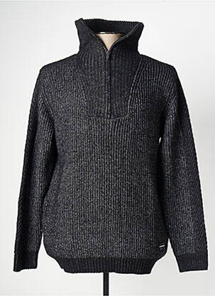 Pull tissage chiné manches longues gris TEDDY SMITH homme