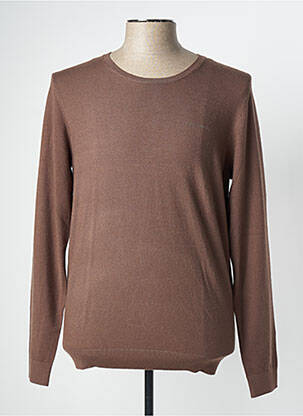 Pull col rond manches longues marron TEDDY SMITH homme