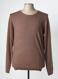 Pull col rond manches longues marron TEDDY SMITH homme