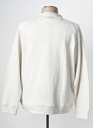 Sweat-shirt sérigraphie floquée manches longues beige TEDDY SMITH homme
