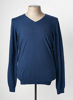 Pull col v manches longues bleu TEDDY SMITH homme
