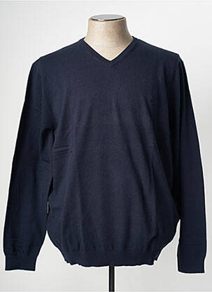 Pull col v manches longues bleu CAMBRIDGE homme