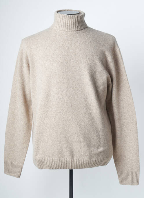 Pull col roulé beige GIANNI VALLI pour homme