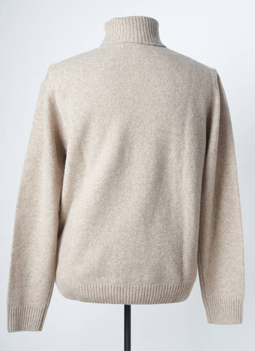 Pull col roulé beige GIANNI VALLI pour homme