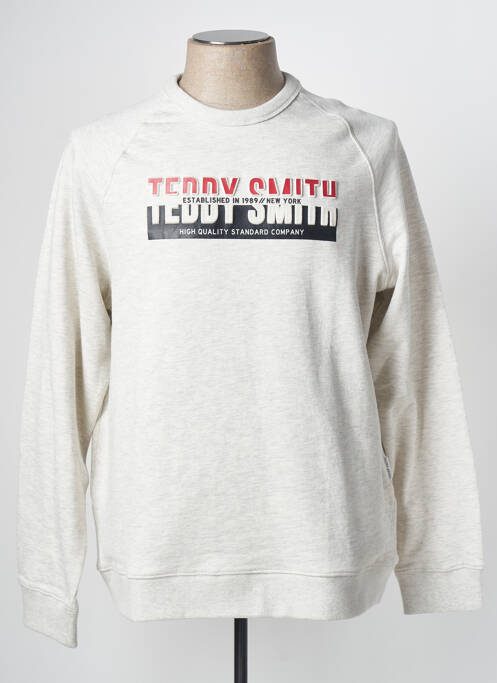 Sweat-shirt beige TEDDY SMITH pour homme