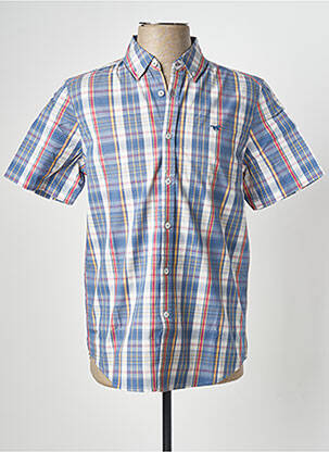 Chemise manches courtes coupe cintrée bleu MUSTANG homme
