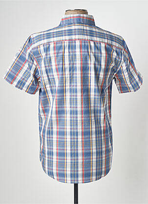 Chemise manches courtes imprimé carreaux bleu MUSTANG homme