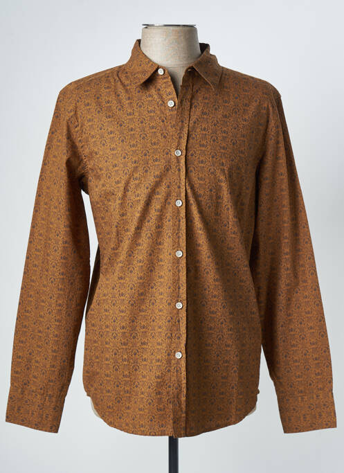 Chemise manches longues marron MUSTANG pour homme