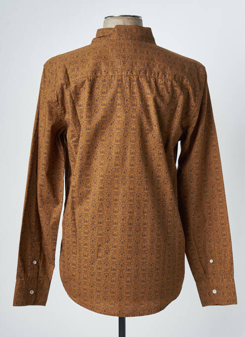 Chemise manches longues marron MUSTANG pour homme