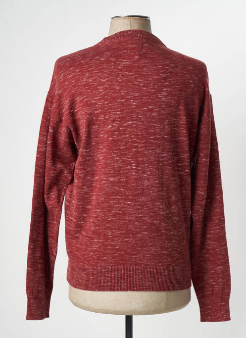 Pull tissage chiné manches longues rouge MUSTANG homme