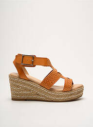 Sandales/nu pieds matière lisse talon de 4 à 6cm orange METAMORF'OSE femme