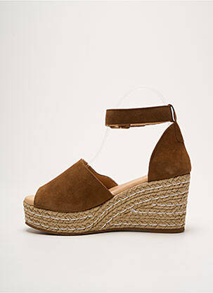 Espadrilles nubuck talon de 7 à 9cm marron METAMORF'OSE femme