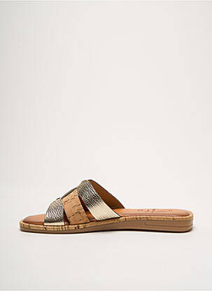 Mules/sabots matière lisse talon plat jusqu'à 3cm marron METAMORF'OSE femme