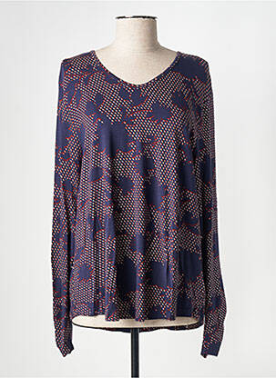 Blouse imprimé fleurs manches longues bleu CISO femme