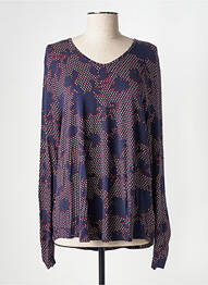 Blouse imprimé fleurs manches longues bleu CISO femme