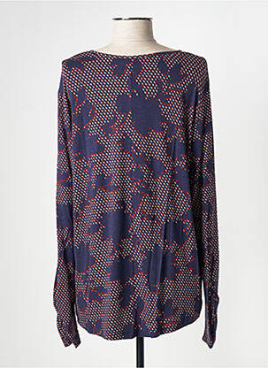 Blouse imprimé fleurs manches longues bleu CISO femme