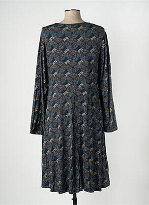 Robe mi-longue manches longues manches longues bleu AGATHE & LOUISE femme