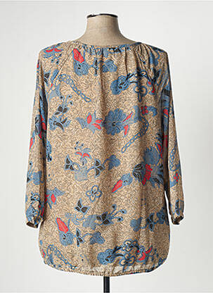 Blouse légère et transparente manches 3/4 marron CISO femme