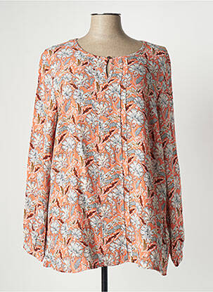 Blouse imprimé fleurs manches longues orange CISO femme