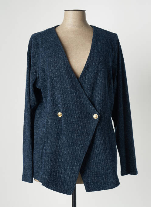 Gilet manches longues bleu ZHENZI pour femme