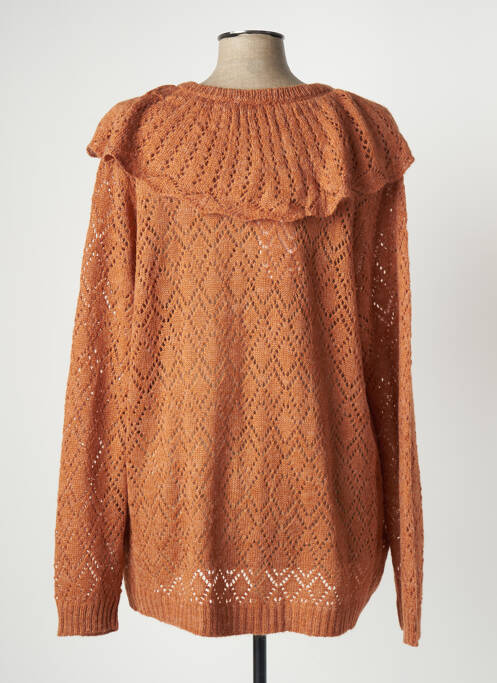 Gilet manches longues orange ZHENZI pour femme