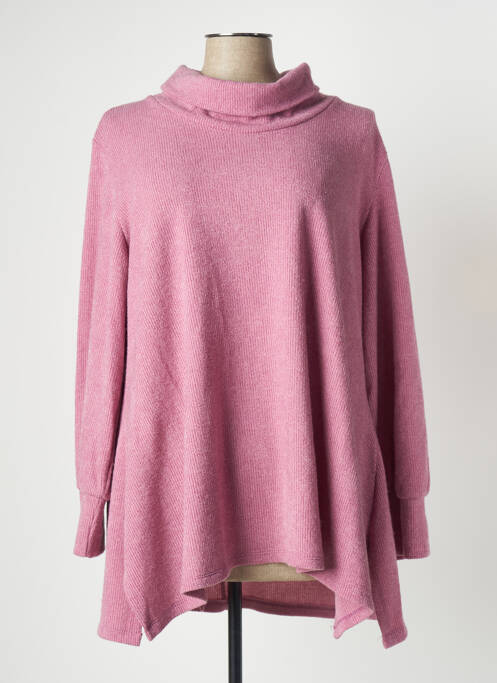 Pull col roulé rose SPG WOMAN pour femme